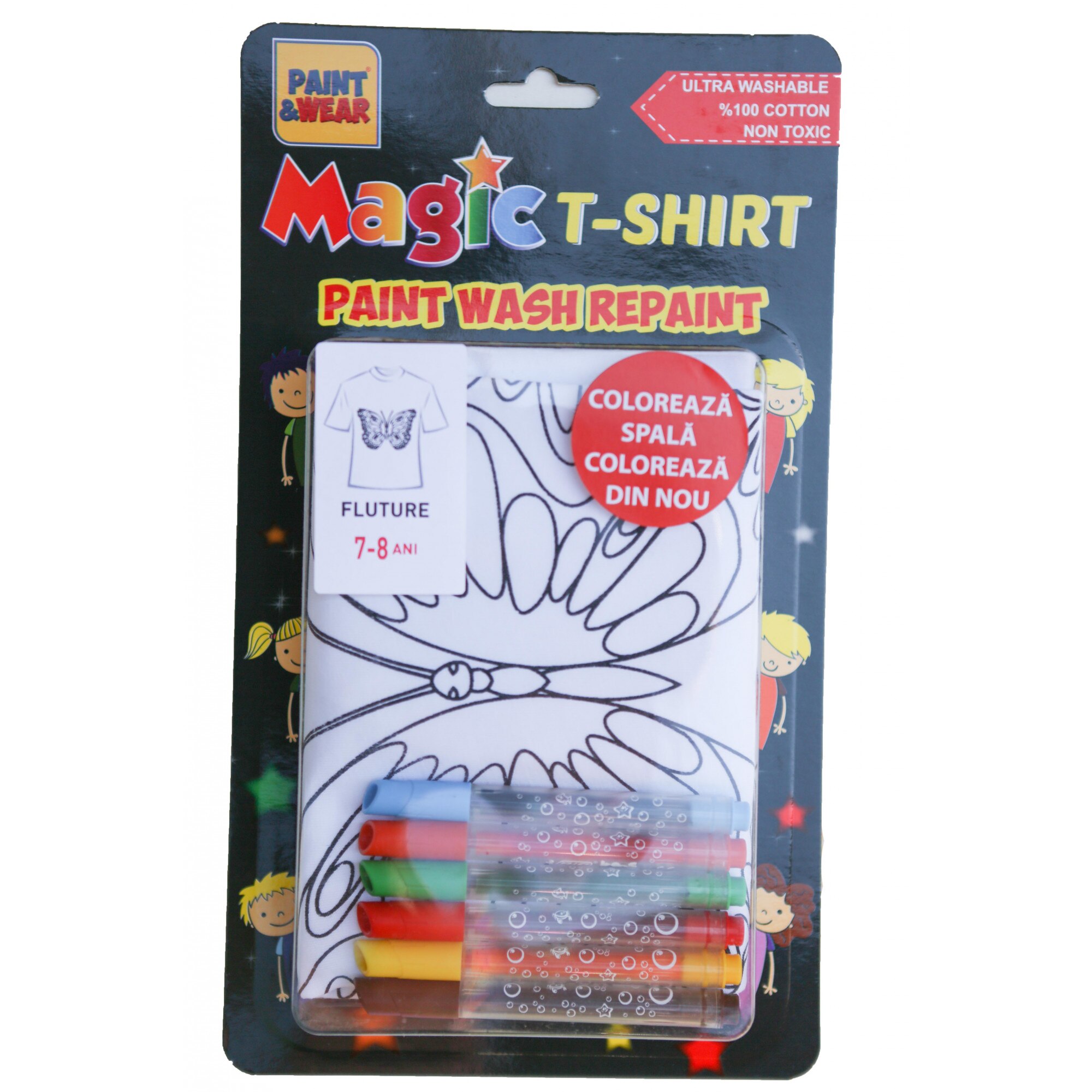 Set complet pentru personalizare tricou Magic T-shirt Fluture, marimea 122 cm - 128 cm