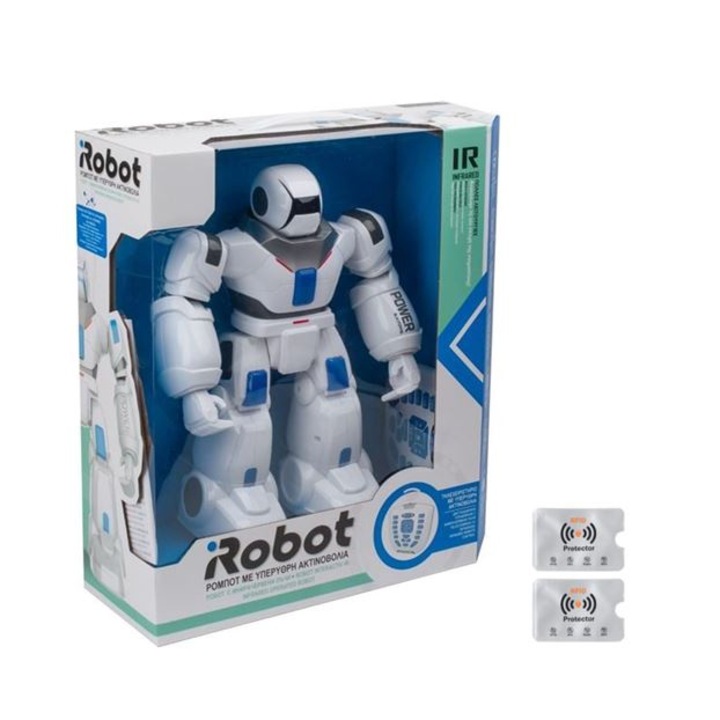 Robot inteligent cu telecomanda, cu sunete, miscare si lumini, cu 2 protectii RFID, UnderShop®