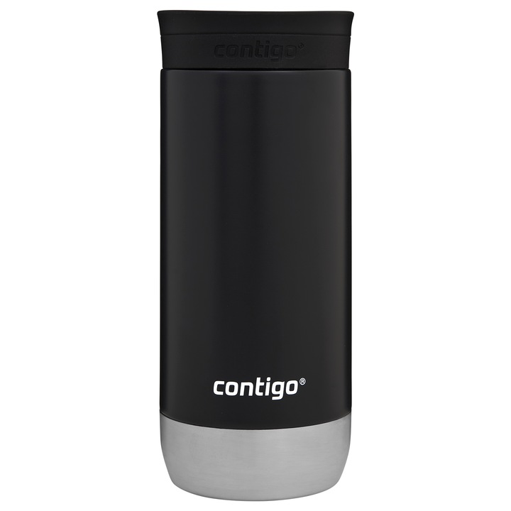 Cana de cafea termica, Inox, Contigo Huron 2.0 470ml - Birds of Love - Negru