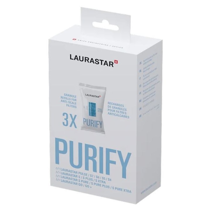 Set 3 pachete de granule anticalcar pentru statie de calcat, LAURASTAR 302.7800.898