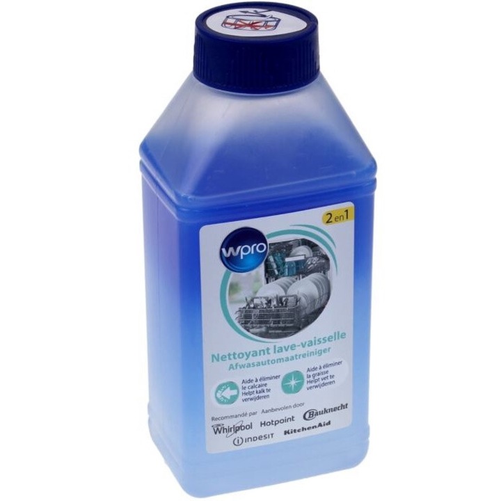 Vízkőoldó/zsírtalanító oldat, 2 az 1-ben, mosó- és mosogatógéphez, WPRO 484000008844, 250ml