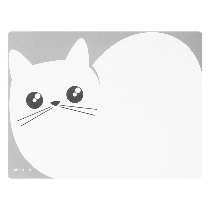 Suport farfurie AMBITION Kitty, 40x30cm, alb/gri, model pisica