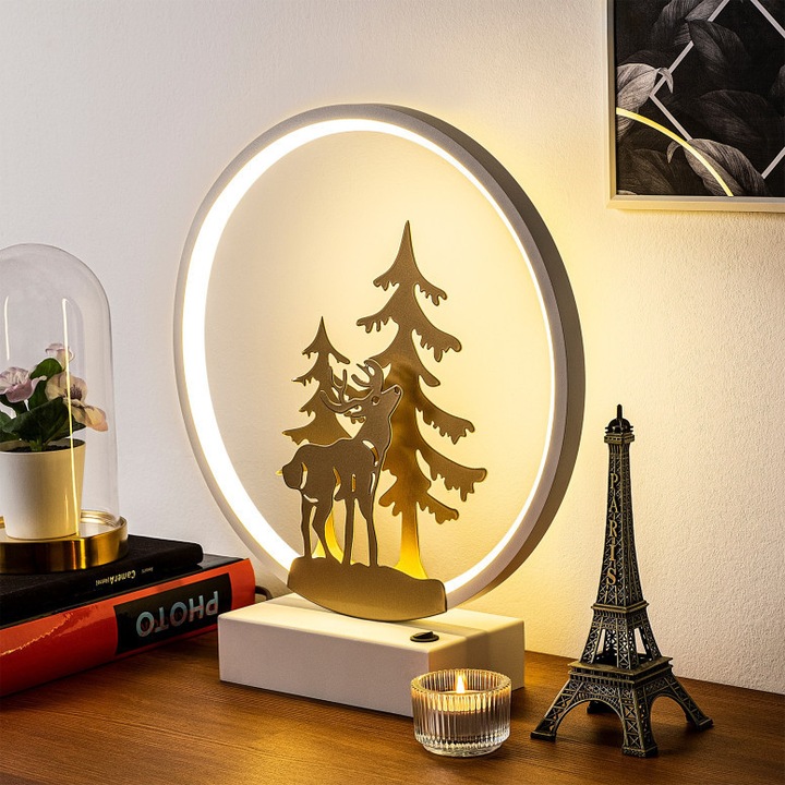 LED лампа модел XMAS16, бяло/златно