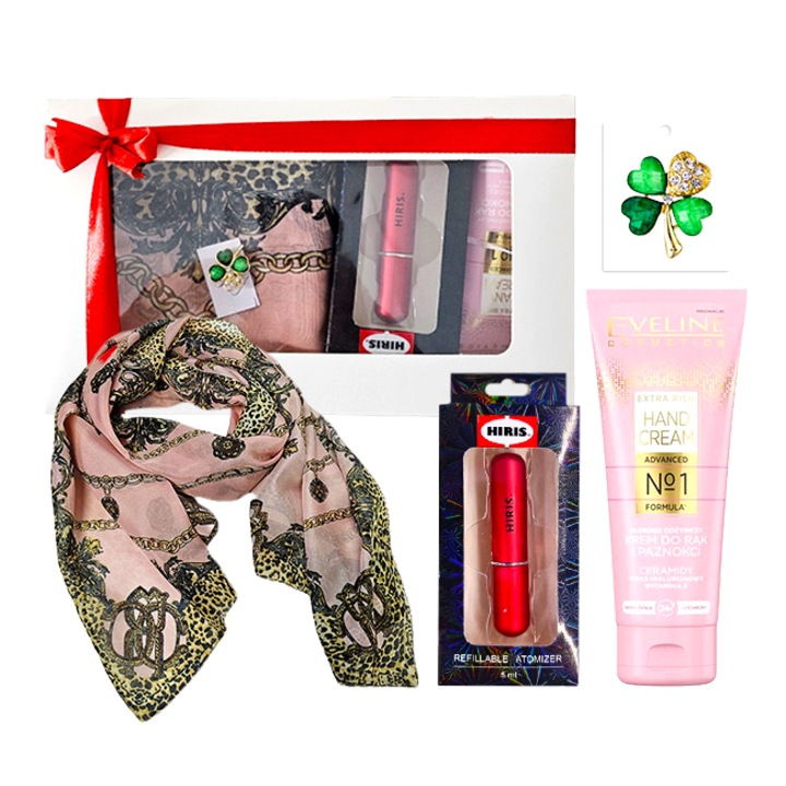 Harmonia szett kézkrémmel, sállal, travalo classical, márciuska brossal