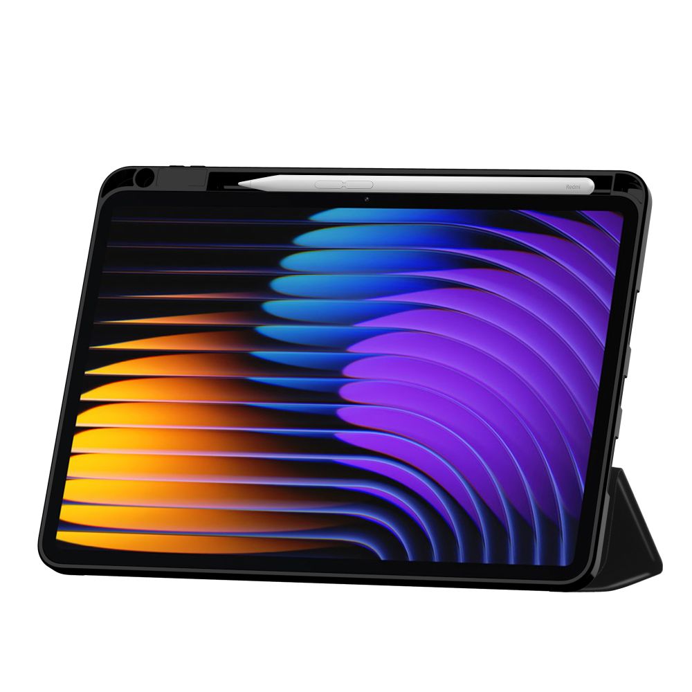 Husa pentru Xiaomi Pad 7 / 7 Pro Soft Shell cu functie wake-up/sleep si compartiment pentru stylus tip stand - Negru