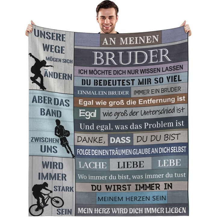 Patura moale de flanel, cu imprimeu Sport 152x127 cm