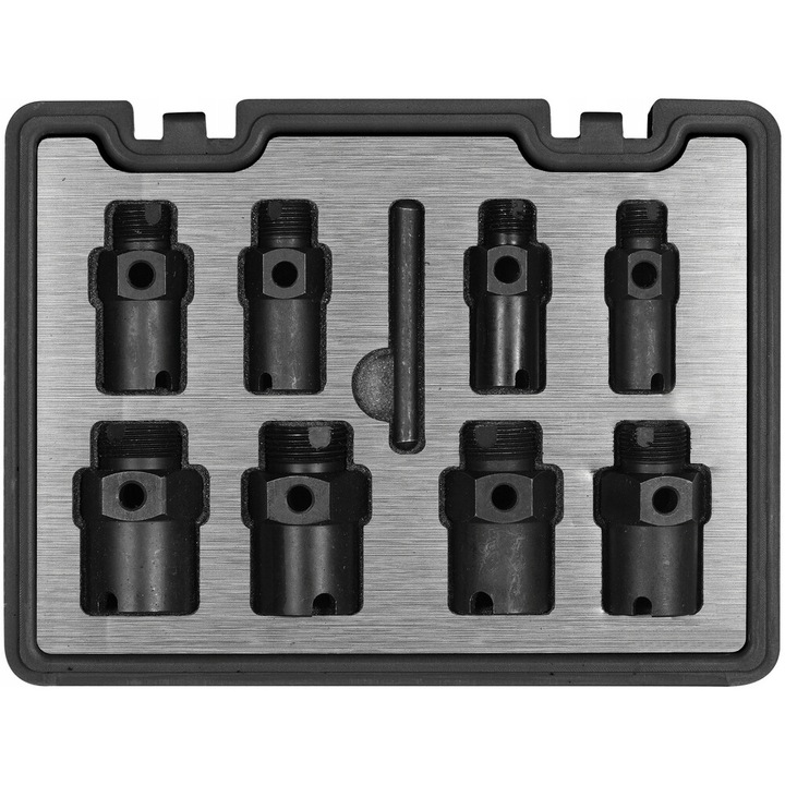 Комплект за ремонт на резби, 9 части, M14x1.5 - M30x1.5, 40Cr, черен