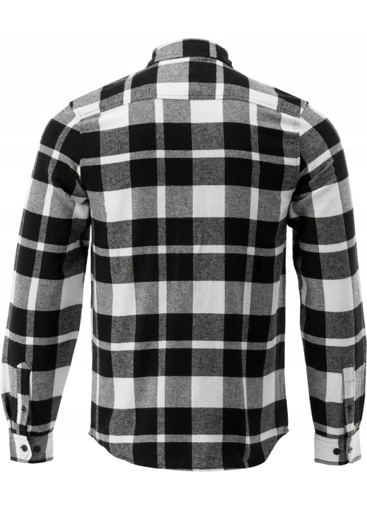 Camasa barbati, Yato, flanel, doua buzunare, alb si negru, bumbac 100%