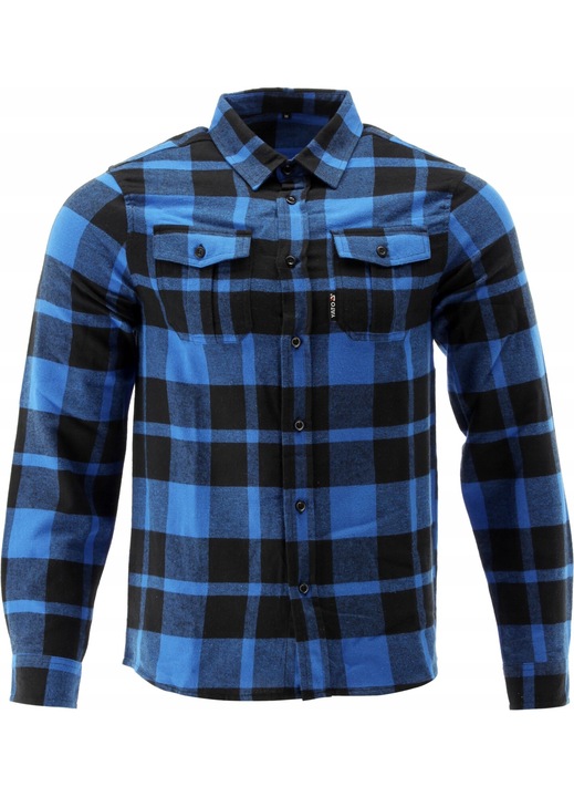 Camasa barbati Yato flanel albastru-negru, 100% bumbac, doua buzunare, 170 g/m2