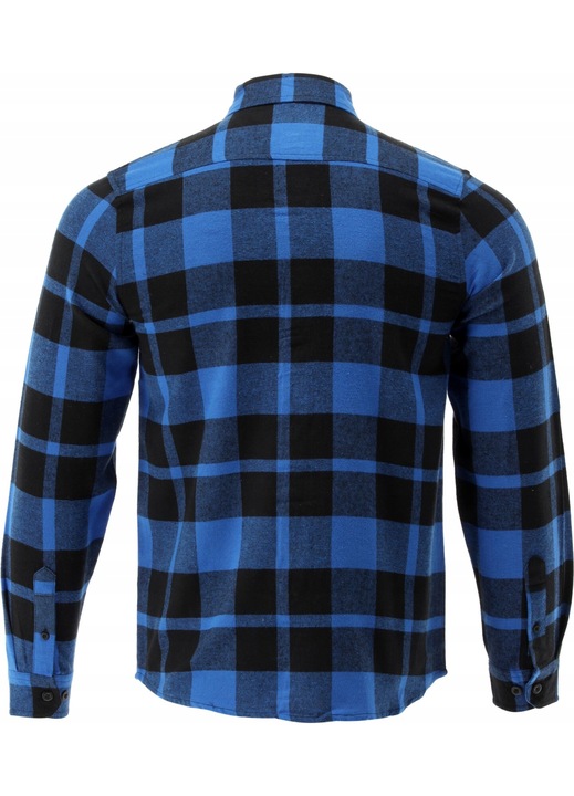 Camasa barbati Yato flanel albastru-negru, 100% bumbac, doua buzunare, 170 g/m2