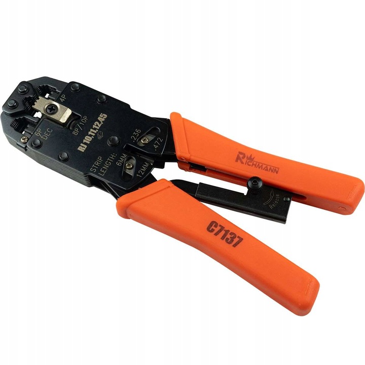 Клещи за кримпване RJ, Richmann, 205 мм, 3 отвора, 515 гр