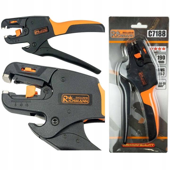 Automata kábelcsupaszító fogó, 0,08-10mm2, 190mm, Richmann
