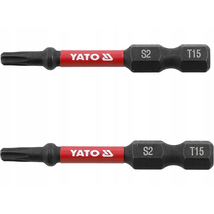 Set biti de impact Yato 1/4" T15 50mm, 2 bucati, duritate 58-60 HRC