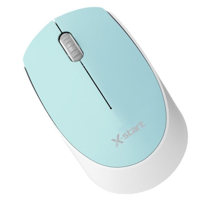 Мишка X-START YPX042, 2.4G връзка, USB, 1000 DPI, Ергономична и преносима, Ергономична, 1000 DPI, За лаптоп, компютър, Mac, светло син