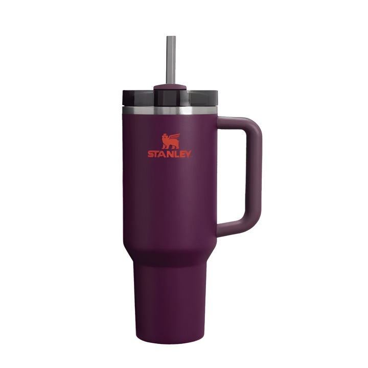 Stanley Quencher H2.0 Flowstate от ONSG® термос чаша от неръждаема стомана, изключителна издръжливост, ефективна изолация, ергономичен дизайн, първокласен материал, 1180 ml, тъмно лилаво