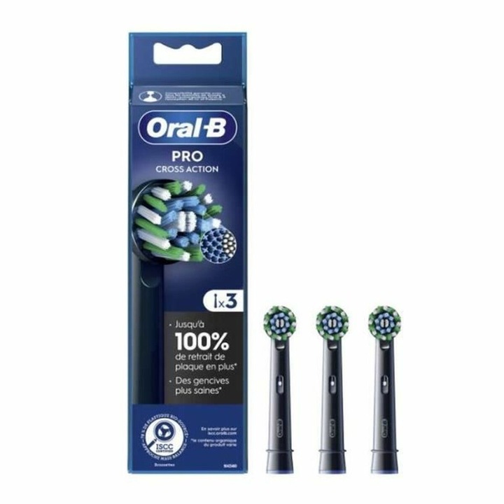 Set 3 Capete de schimb Oral-B Pro Cross Action, negru