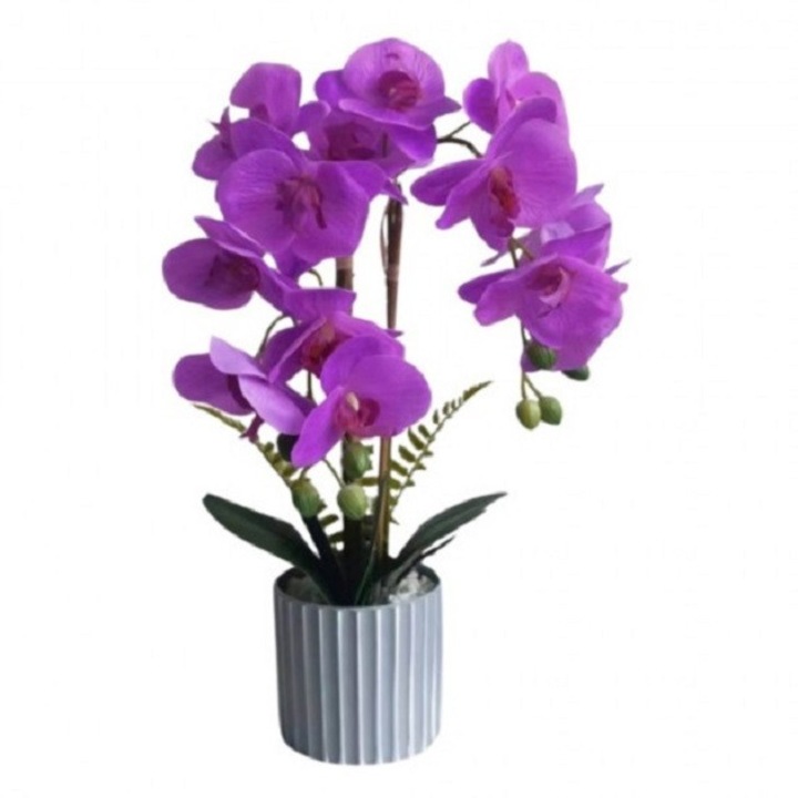 Orhidee artificiala mov in ghiveci 48 cm