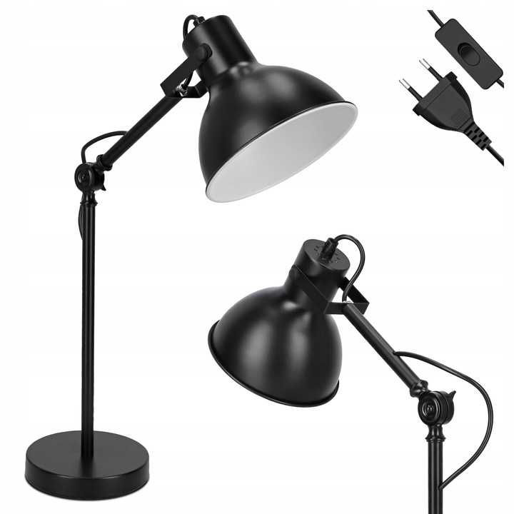 Lampa de Birou LED Lumina de Noapte Pentru Dormitor E27 Comutator Reglabil Negru