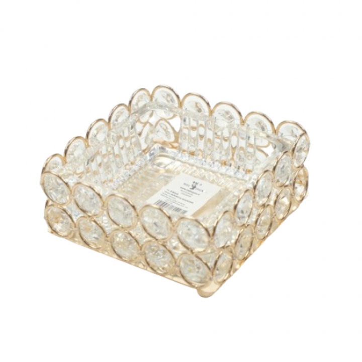 Hamutartó, Fém+Üveg, 11,5x11,5x5,5 cm