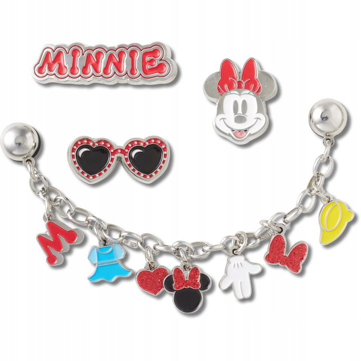 Accesoriu incaltaminte Crocs Jibbitz, Minnie Elevated, 5 bucati, Multicolor