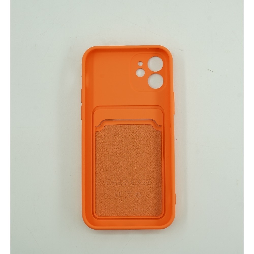 Husa protectie Flippy cu suport card compatibila cu Apple iPhone 12 Portocaliu