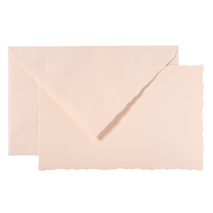 Комплект за кореспонденция Clairefontaine, Mode de Paris, комплект от гумиран плик 120g и картичка 300g, 100 x 158 mm, розов