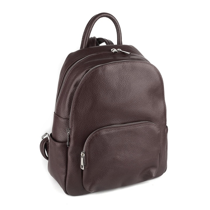 Rucsac Kallya, din piele 100% naturala maro ciocolata 8162