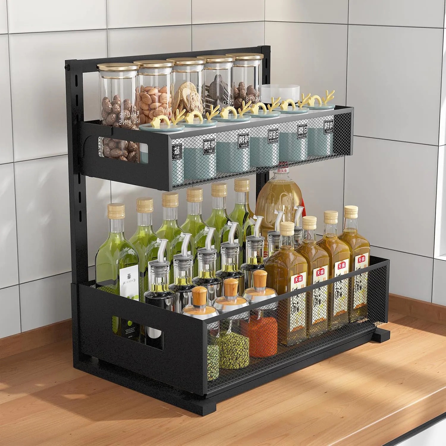 Produse Raft Raft Glisant Metalic Elindor® 2 Nivele, Organizare Bucatarie, Produse ...