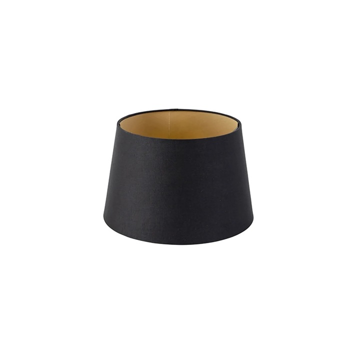 Abajur Material Textil Negru, pentru Soclu E14, Inaltime 130mm, Diametru Baza 180mm, Diametru Varf 150mm, RABALUX