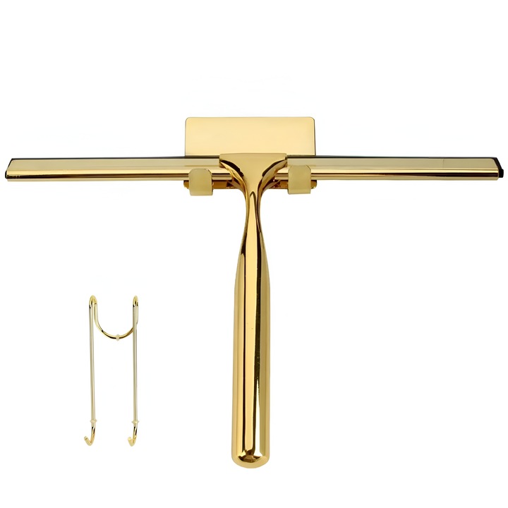 Чистачка за прозорци, Delvant, метал / гума, 25 x 17,5 см, злато