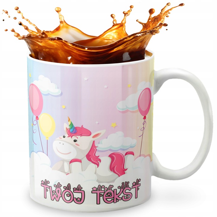 Személyre szabott kerámia bögre, World Case, 330ml, unikornisok, személyre szabott készlet