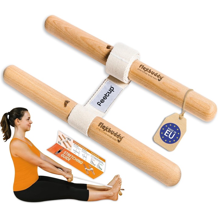 Fából készült eszköz az egész test nyújtásához, a FeetUp FlexBuddy®