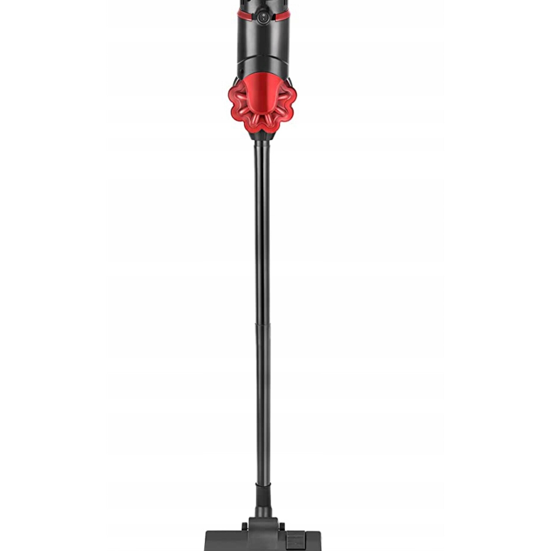 Aspirator vertical Venga, model VG HVC 3001, 2 in 1, fara sac, filtru HEPA, putere 600 W, negru cu detalii rosii