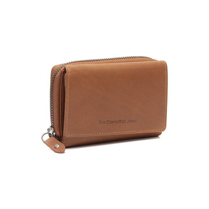 Portofel dama din piele naturala, The Chesterfield Brand, Sorraia, cu protectie anti scanare RFID, Maro coniac