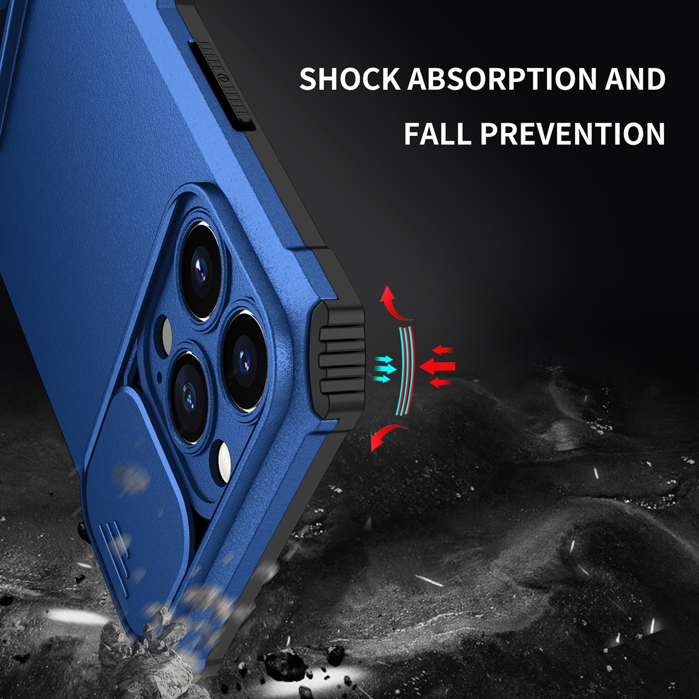 Husa Defender cu Stand pentru Samsung Galaxy S22, Albastru, Suport reglabil, Antisoc, Protectie glis