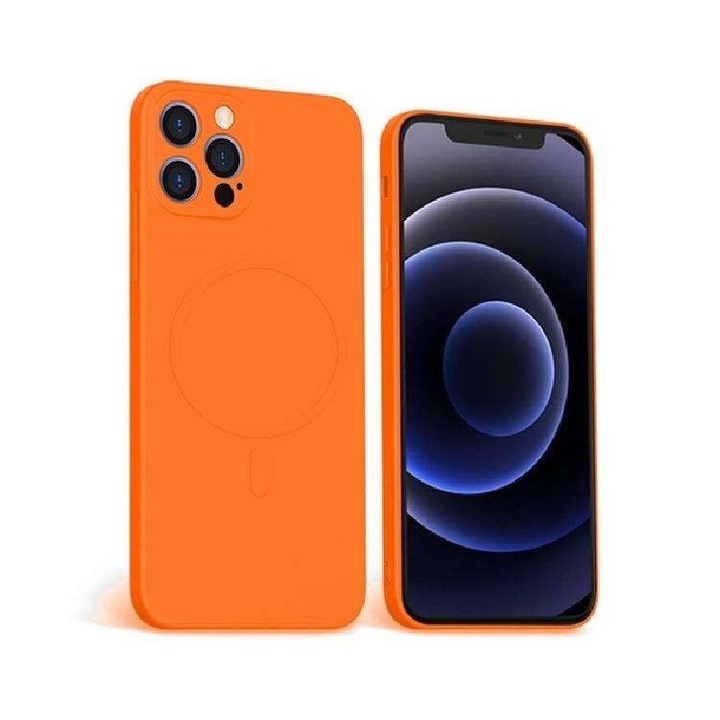 Tok Apple iPhone 12-hez, szilikon, Evolium, narancssárga