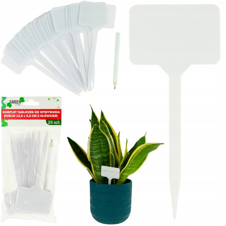 Gardenline set de 25 etichete pentru marcarea plantelor 13, 5x5, 5cm cu creion eva2734