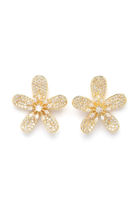 Avant-Garde Paris, Cercei in forma de floare, Auriu, Transparent