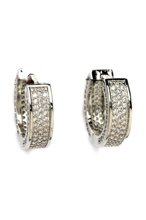 Avant-Garde Paris, Cercei rotunzi Beautiful Fusion, Argintiu, Transparent