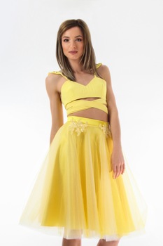 Fusta Onibon, din tulle galben Fusta Onibon, din tulle galben