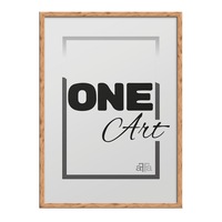 Rama foto, rama tablou, rama pentru postere, afise sau obiecte decorative – dimensiuni 50x70 cm – din MDF cu furnir de stejar natural si plexiglas – suport pentru perete inclus – stejar