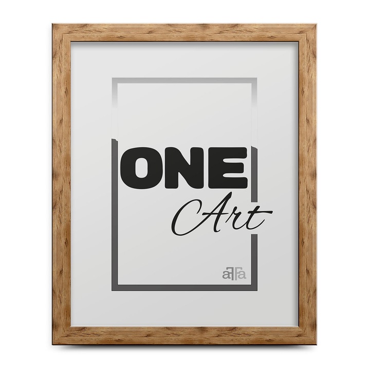 Rama foto 40x60 cm aFFa din MDF cu furnir natural de stejar, cu suport pentru birou