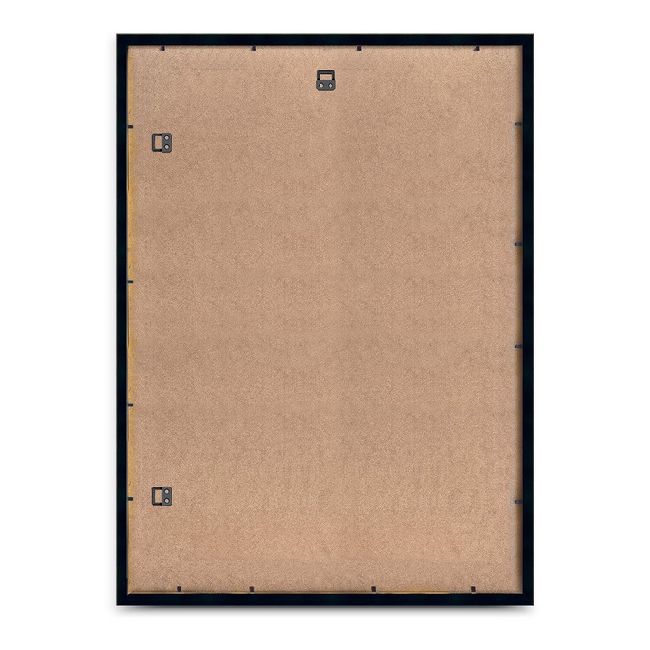 Rama foto clasica Hekla 70x100 cm, cu cuier de perete si plexiglas protejat – design elegant din MDF, ideala pentru decor modern, siguranta sporita si montaj facil pe perete, negru