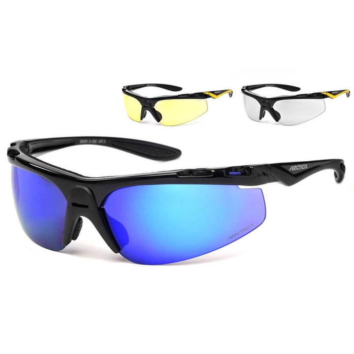Ochelari sport, Arctica S-30E, lentile poliuretanice, filtru UV 400, 14x4.2cm
