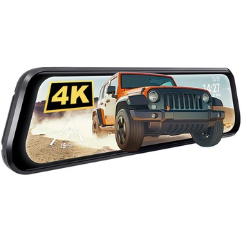 Camera auto tip oglinda fata-spate Wolfbox G850 PRO 4K, WiFi Night Vision, 170°, ecran tactil 12”, GPS, G-Senzor, monitorizare parcare, Card 64GB inclus