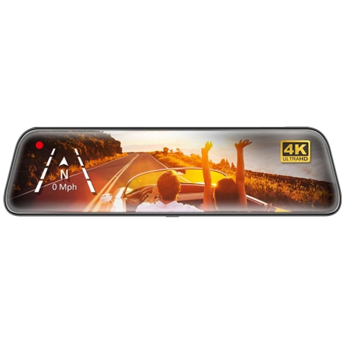 Camera auto tip oglinda, duala fata-spate Wolfbox G840S 2160P, Night Vision, 170°, ecran tactil 12”, GPS, G-Senzor, monitorizare parcare, Card 32GB inclus