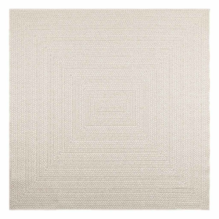 Килим "ZIZUR" vidaXL, 200x200 см, визия юта, за закрито и открито, Отличава се с правоъгълен дизайн, 5.2 Kg