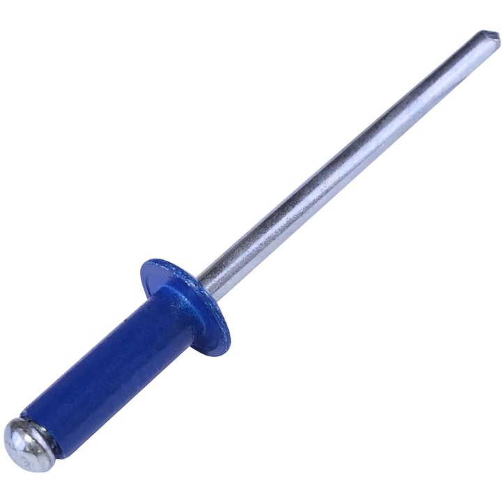 Set x 50 bucati Nituri pop albastre cap lat vopsite electrostatic RAL 5010-White 4.8x12x 9mm