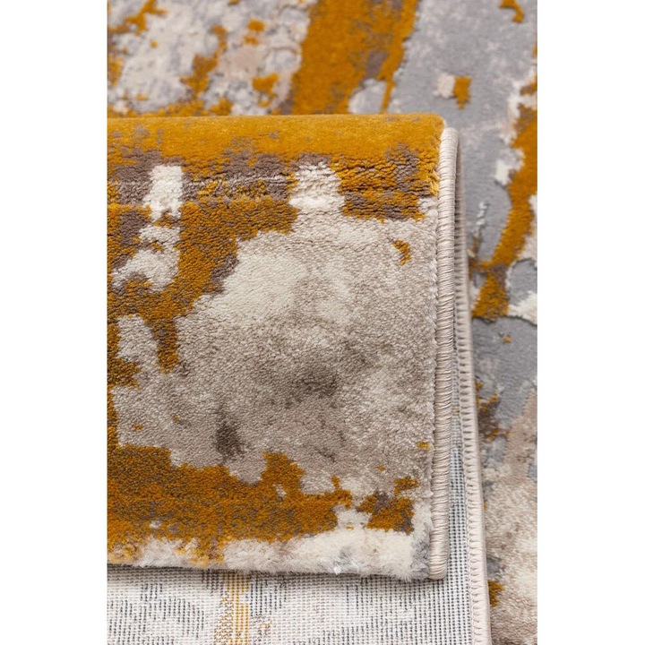 Covor Modern ROSE 150x230 CM, Culoare MUSTAR / GRI, Cod: 50122