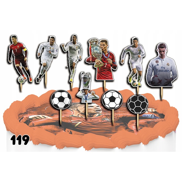 Топер за торта, Додо, комплект от 10 части, многоцветен, 9см